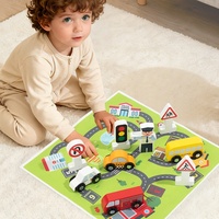 Jeu d'association des chiffres en bois avec piste de marche, jouet d'apprentissage Montessori pour tout-petits, vente en gros