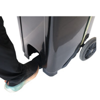 Poubelle de sécurité KEXING 120L, poubelle antistatique ESD avec roues, conteneur noir conducteur pour la gestion des déchets en salle blanche