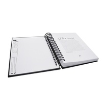 Agenda Profesional de Fábrica con Páginas Punteadas, Encuadernación en Espiral con Alambre, Diario, Cuaderno de Cuero PU con Banda Elástica