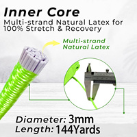 Cordon élastique en polyester et latex de 3 mm, cordon de suspension rond robuste, extensible à 240 %, pour vêtements, sacs, artisanat, OEM, sur mesure, vente en gros