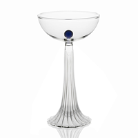 Verres à champagne coupés en verre borosilicate coloré Art déco faits à la main OEM avec sphère en verre coloré à l'intérieur