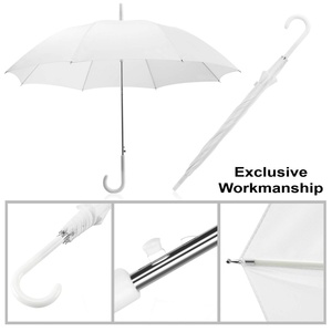 ร่มพับใส 23 นิ้ว พลาสติกใสสีขาว ด้ามจับแบบ J Hook วัสดุ POE เปิดอัตโนมัติ ร่มตรง - Product Image 4