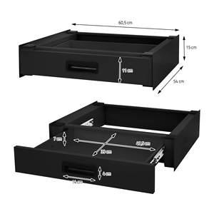 Kit d'empilage pour <span class=keywords><strong>lave</strong></span>-<span class=keywords><strong>linge</strong></span> Core Black, kit intermédiaire, cadre de connexion, kit d'empilage pour buanderie <span class=keywords><strong>avec</strong></span> <span class=keywords><strong>tiroir</strong></span> - Product Image 1