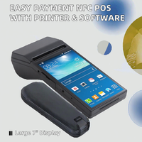 SCPOS Paiement Facile Lecteur de Cartes NFC Intégré Terminal de Point de Vente Écran 7 Pouces Android 11 Logiciel de Vente au Détail Étiquette Thermique Intégrée