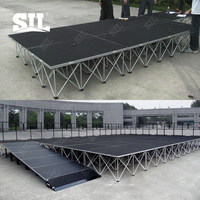 Scène mobile multi-panneaux carrée en aluminium SIL Guangdong 1,22 x 1,22 m, matériaux de scène, scène mobile portable pour événements, plateforme en contreplaqué