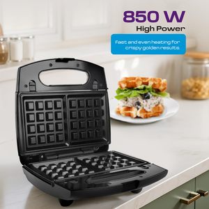 Máquina para Hacer Sándwiches 3 en 1, 850W, Eléctrica, para Desayunos, Wafflera 3 en 1, Prensa para Paninis, Tostadora Eléctrica Doméstica - Product Image 4