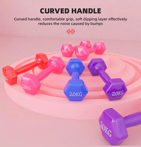 Haltères hexagonaux en <span class=keywords><strong>plastique</strong></span> multicolores bon marché d'usine, haltères hexagonaux recouverts de néoprène pour la musculation et le fitness - Product Image 4