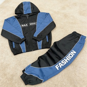 Custom Sweatsuit Manufacturer Embroidery <b>Zip</b> <b>up</b> <b>Jacket</b> Jogger Set Nylon Sweat Pant Windbreaker Tracksuits for Men - Product Image 1