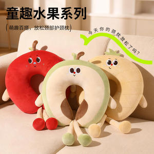 Almohada de Viaje Portátil en Forma de U de la Serie Fruit, 28x26x14cm, para Adultos, Diseño de Algodón PP - Product Image 4