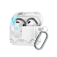 Serrure sécurisée avec porte-clés support de béquille étui pour écouteurs pour AirPods Pro 2/AirPods 4 housse antichoc étui pour écouteurs