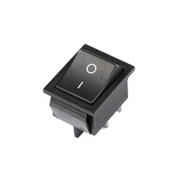 Interrupteur à bascule pour bateau, quatre pattes, avec voyant LED rouge, modèle KCD4-A, noir, vente en gros