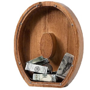 Hucha de madera con forma de letra S y cristal transparente, diseño creativo, caja de dinero portátil para regalo o uso personal - Product Image 5