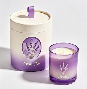 Custom Craft Paper Tube Recyclable Packaging with Purple Glass Design for Scented <b>Candle</b> Gift & Cosmetic - Product Image 2