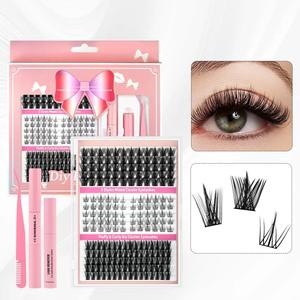 Kit de cils en grappe volume mat avec logo personnalisé fait main, en poils synthétiques, bande ultra-fine - Vente en gros - Product Image 4