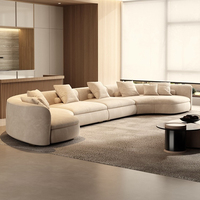 Canapé personnalisé haut de gamme de luxe léger de forme spéciale incurvée nordique salon grand et petit appartement Type canapé en tissu technologique