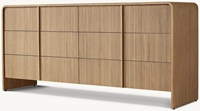Home Meubles de chambre à coucher en bois de luxe faits à la main Commode 6 tiroirs en bois massif de chêne