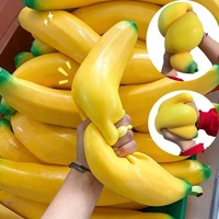 Jouet Squishy Banane Géante Réaliste, Long Jouet à Presser en Forme de Fruit pour les Farces et les Blagues, Cadeau Anti-Stress pour Bureau, Jaune