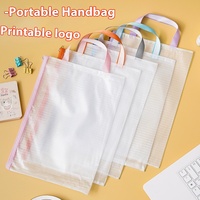 Grande capacité PVC étudiant manuel Test papier stockage fermeture éclair fichier sac épaissi A4 Portable grille conception pour les données des étudiants