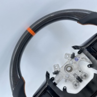 Volant en fibre de carbone noir brillant de haute qualité CCExcellent avec dessus rond et dessous plat pour Dodge Ram 2015-2022