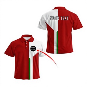 Men's Red White Green for Shirt Short Sleeve Digital Printed Logo Front Breathable Casual Knitted Polyester/Cotton 180g - Product Image 1