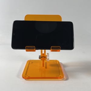 Premium <b>Foldable</b> Custom Logo Acrylic Phone Display Stand Portable Clear Rack for Storage - Product Image 1