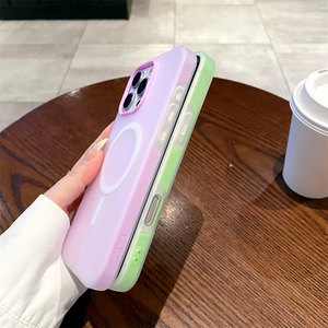 เคสโทรศัพท์ Candy Color 2 in 1 สำหรับ iPhone 17 16 15 14 13 12 11 Pro Max รองรับการชาร์จไร้สายแบบแม่เหล็ก  ฝาหลังแบบด้าน  วัสดุนุ่ม - Product Image 4
