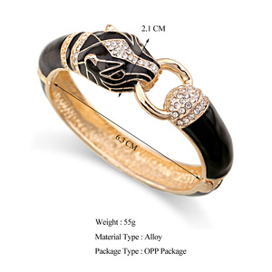 Retro Charm Animal Design <strong>Torque</strong> Cuff Bangle Rhinestone Drop Glaze Smooth Exquisite Chunky Luxury Jewelry - Product Image 5