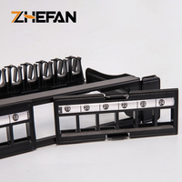 Panel Patch Kosong UTP ZHEFAN 19 Inch 1U 24 Port dengan Jack Keystone Komunikasi Telekomunikasi dan Back Bar