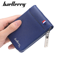 Baellerry dompet ramping untuk pria, dompet uang vertikal banyak slot kartu kulit PU buram