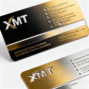 Cartes de visite personnalisées modernes en aluminium et acier inoxydable argenté avec impression typographique et logo gravé - Product Image 4