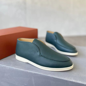 Mocassini da Uomo in Vera Pelle con Suola Morbida in Gomma, Stile <span class=keywords><strong>Old</strong></span> Money, Scarpe Casual alla Caviglia, Lusso Stile Italiano Originale - Product Image 4