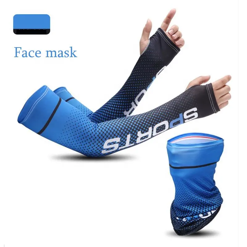 Nuevo conjunto de máscara de mangas de brazo unisex, cubierta para correr, protección UV, protección facial de béisbol, Mangas de brazo flexibles, Mangas de brazo deportivas para ciclismo