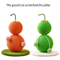 Grand arbre à chat moderne et écologique FuLu Orange avec jouet boule en sisal, grattoir auto-nettoyant en forme de calebasse pour chats