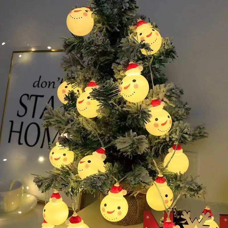 1,5 M 10 Led String Light muñeco de nieve decoración de Navidad adorno de árbol Luces de Navidad LED para fiesta en casa Festival luces