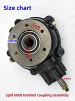 Couvre-engrenage arrière de cyclomoteur à trois roues 110 Moped 206/108, type divisé, roulement plat bilatéral
