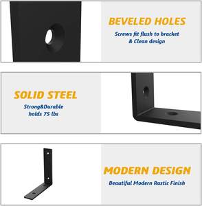 <strong>Shelves</strong> <strong>Bracket</strong> Black Support Heavy Duty Industrial Strong Floating Cast Iron <strong>Metal</strong> Solid Steel Wall Diy L Shape <strong>Shelf</strong> <strong>Brackets</strong> - Product Image 3