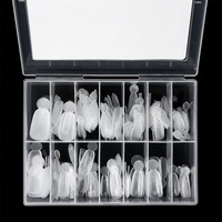 Formes d'ongles en acrylique papillon ovales 140 pièces pour extension d'ongles en cristal, marque privée