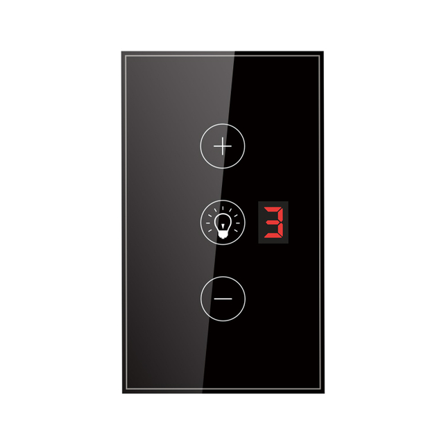 US Standard Tuya WIFI Tempered Glass Material Touch Smart Dimmer