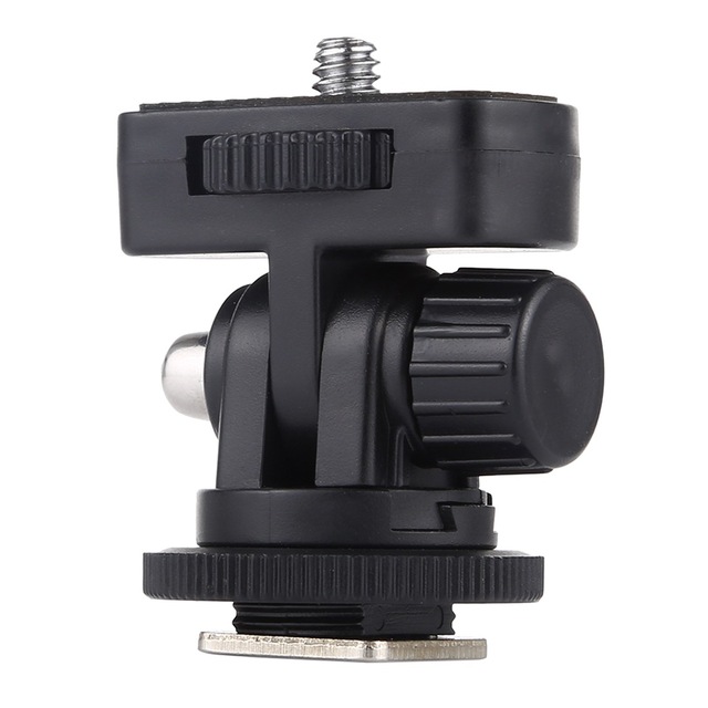 PULUZ Professional Camera Flash Bracket Adapter 1/4" Tripod Socket Cold Shoe Mount PC Support Black ABS Durable Easy