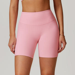 Abbigliamento sportivo da palestra all'ingrosso Joyyoung a vita alta per il dimagrimento di elementi essenziali per il Fitness Yoga linea di <span class=keywords><strong>pantaloncini</strong></span> per le donne - Product Image 3
