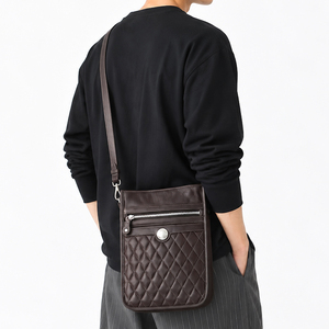 Sac à bandoulière universitaire en cuir véritable avec fermeture éclair à prix raisonnable - Product Image 1