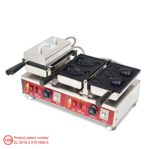 Machine à Taiyaki à double face facile à nettoyer, grande ouverture, 3,12 kW et contrôle de la minuterie, en acier inoxydable pour café - Product Image 5