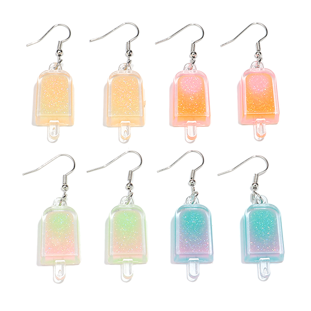 Cute Resin Ice Cream Drop Earrings For Women - Sweet Summer Dangle Jewelry, Funny Food Imitation Gift
