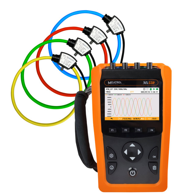 Handheld Energy Power Meter Meatrol Mi550 Rogowski Three Phase Analyzer Electrical Test Instrument