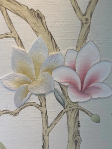 <span class=keywords><strong>Carta</strong></span> <span class=keywords><strong>da</strong></span> <span class=keywords><strong>parati</strong></span> chinoiserie in seta dipinta a mano di lusso con fiori di Magnolia dipinti a mano <span class=keywords><strong>per</strong></span> soggiorno - Product Image 4