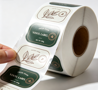 Autocollant en vinyle adhésif imperméable avec logo imprimé personnalisé pour l'emballage alimentaire, les bonbons, l'huile d'olive, les collations, les sandwichs, les étiquettes de produits