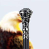 Canne de marche décorative en métal avec motif d'aigle sphérique noir, élégante canne de gentleman