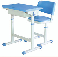 Chaise de bureau d'étudiant simple à hauteur réglable de style moderne, mobilier de salle de classe avec tiroir et patins en plastique, ensembles scolaires