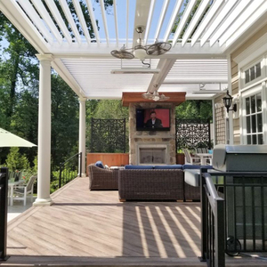 Al aire libre balcón policarbonato sistema de techo de patio de jardin desplegables impermeable a prueba de viento markise terraza de aluminio pérgola - Product Image 6