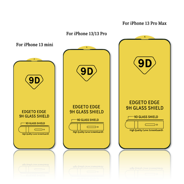Hot Selling Mobile Phone Cell Phone Accessory Full Cover 9D Tempered Glass Screen Guard Protector